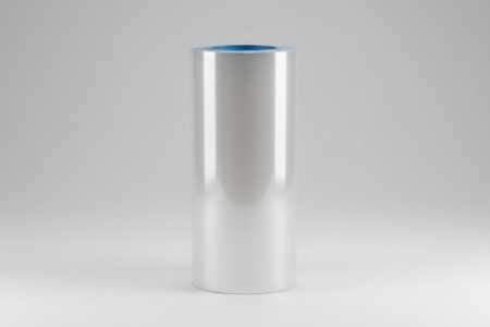 Transparente Haft-Schutzfolie auf Rolle, selbstklebende Schutzfolie für Oberflächen, Produktdarstellung von Papuso